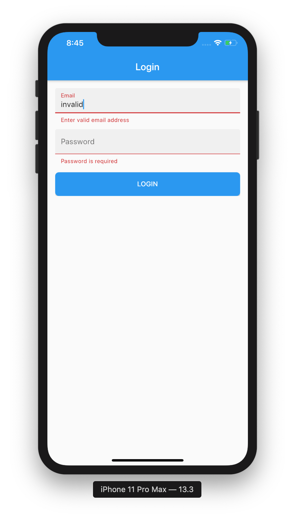 flutter form code