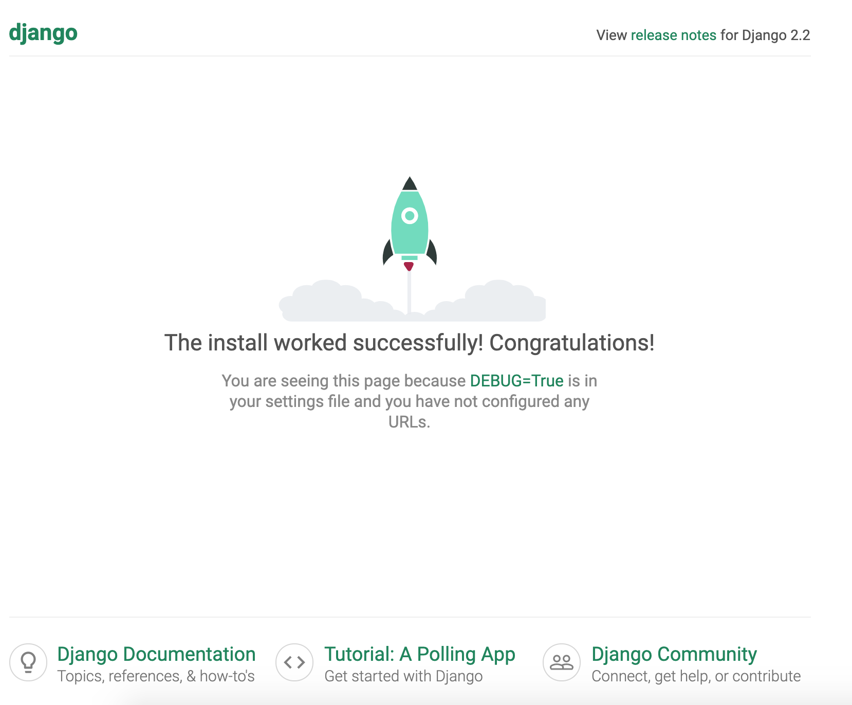 Django welcome page